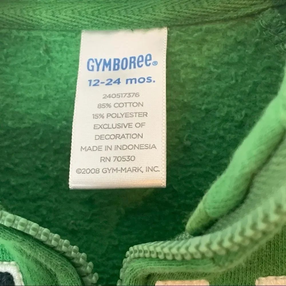 💕3 for $15💕 Gymboree Green Goalie Zip Up Sweatshirt